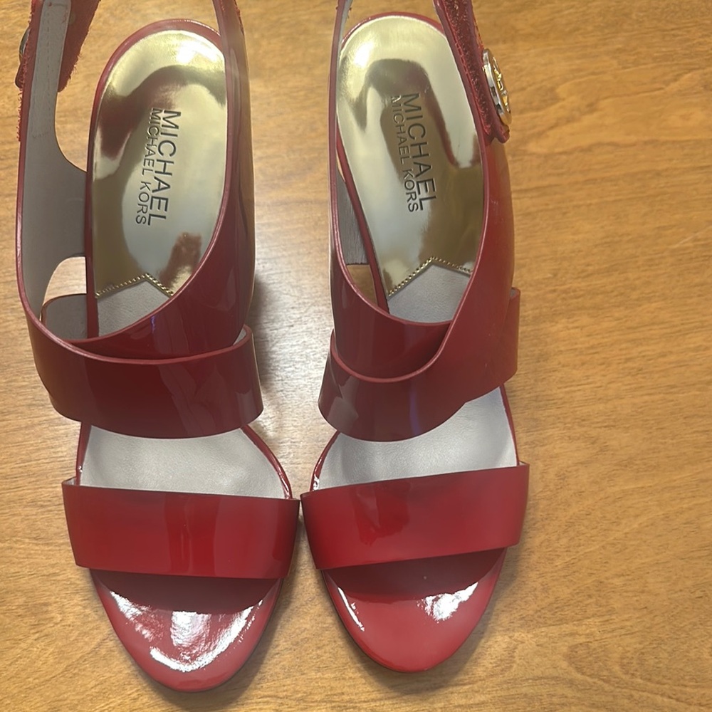 Michael Kors Red Patent Joselle Women's Sandals NWB Size 9M $150